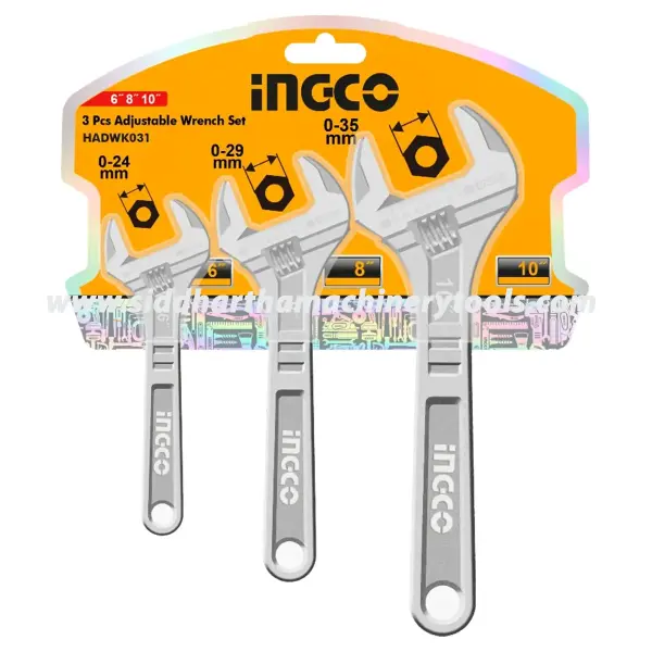 Ingco | 3 Pcs Adjustable Wrench Set (HADWK031)