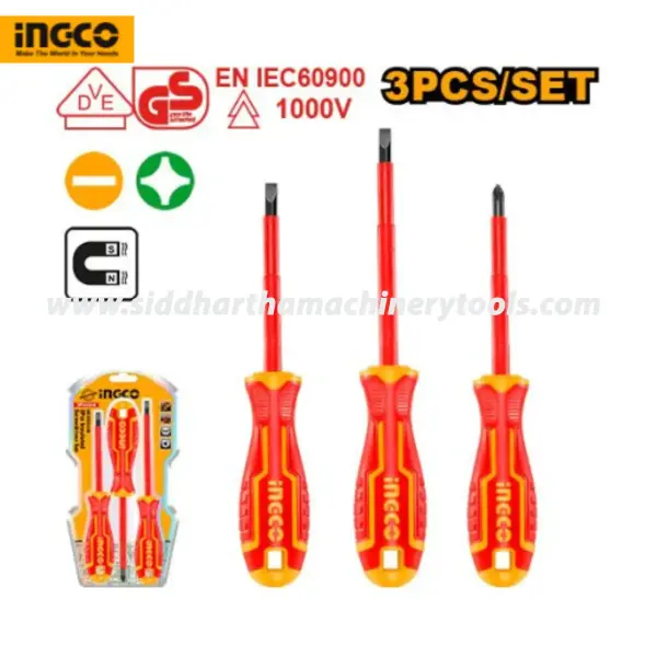 Ingco | 3 Pcs Insulated Screwdriver Set (HKISD0308)