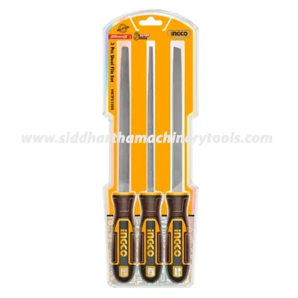 Ingco | 3 Pcs Steel File Set (HKTFS1308) - 8 inch