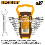 Ingco | 8 Pcs Double Open End Spanner Set (HKSPA2088)