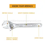 Ingco | Adjustable wrench (HADW131062) - 6 inch