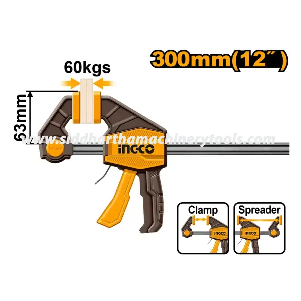 Ingco | Quick Bar Clamp (HQBC01602) - 12 inch